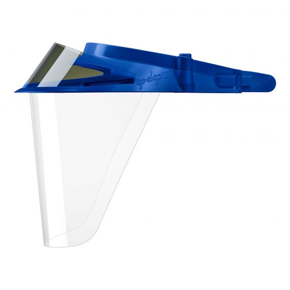 BARRIER, PROTECTIVE VISOR W/2SHIELD RBLU