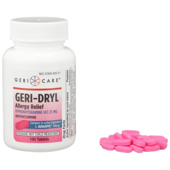 DIPHENHYDRAMINE, TAB 25MG (100/BT 12BT/CS) GCPH