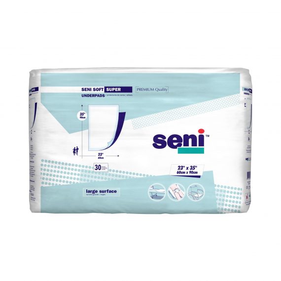 UNDERPAD, SENI SOFT SUPER HYGIENIC 23"-35" (30/PK 2PK/CS)