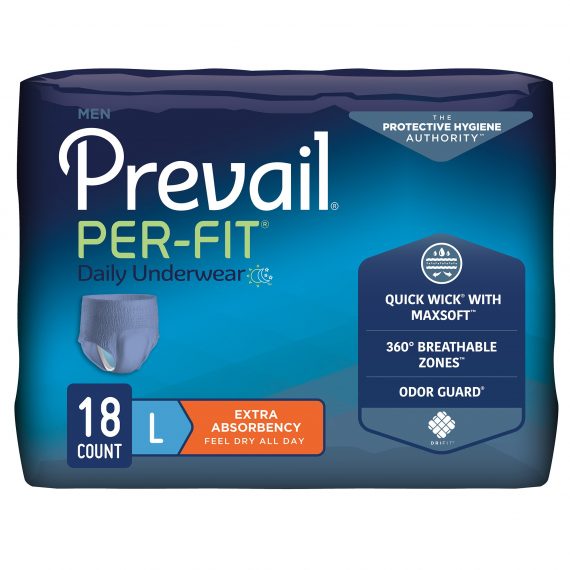 UNDERWEAR, PREVAIL PER-FIT MEN44"-58" LG (18/BG 4BG/CS)