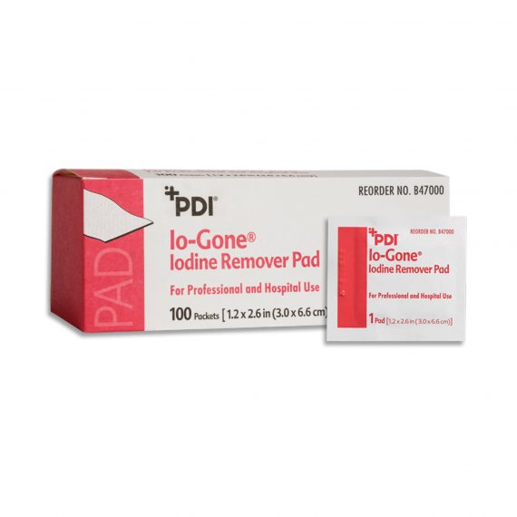 PAD, IODINE STAIN REMOVER (100/BX)