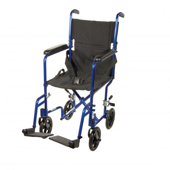 CHAIR, TRANSPORT ALUM BLU 17"D/S