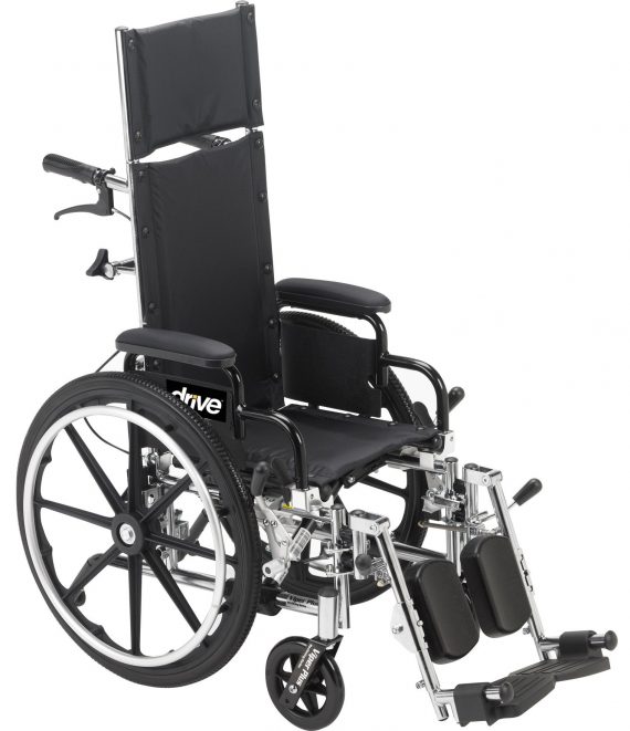 WHEELCHAIR, VIPER PLUS RECLINING LIGHTWEIGHT 14" W/LEG REST