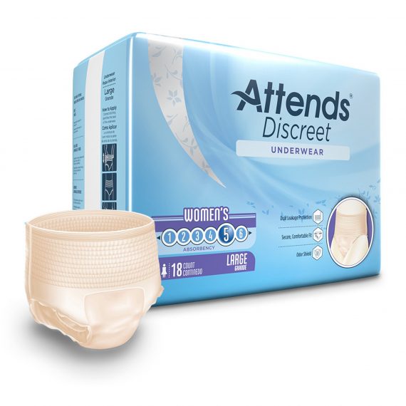 UNDERWEAR, DISCREET ATTENDS FML LG (18/BG 4BG/CS)