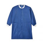 COAT, LAB LABMATES 3PCKT KNITCOLLAR CUFFS BLU LG (10/BG)
