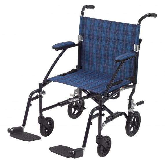 WHEELCHAIR, TRANSPORT 19" BLUDRVMED