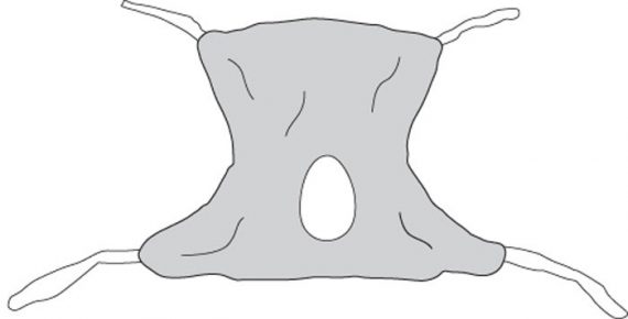 SLING,PT BARI 1PC MESH 600LB CAP 51X43 DRVMED