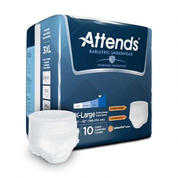 UNDERWEAR, ATTENDS BARIATRIC 3XL (10/PK 4PK/CS)