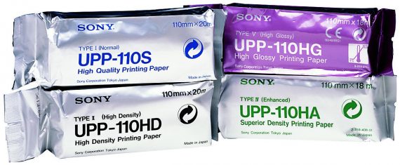 PAPER, PRINTER THERMAL SONY UPP-110S (10/RL 10RL/P PNTMED