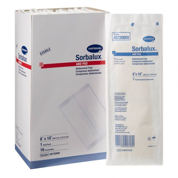 PAD, ABDN SORBALUX 8"X10" (16/BX 20BX/CS) HRTMAN