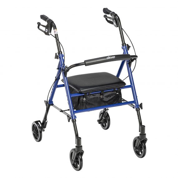 WALKER, ROLLATOR 4" WHEEL LOOPBRAKE UNIV JR BLU
