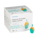 LANCET, SAFETY PRESS ACTIV GRN2.0MM 21G (100/BX 20BX/CS)