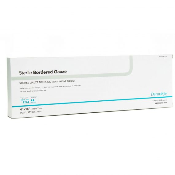 GAUZE, BORDERED STERILE ISLAND4"X14" (25/BX)