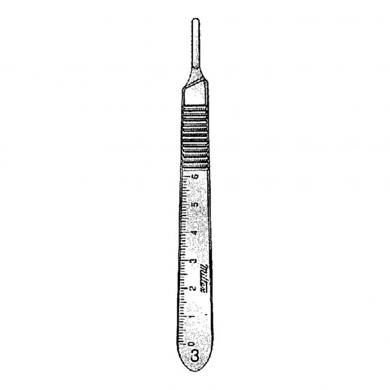 HANDLE, KNIFE W/METRIC SCALE #3                       MILTEX