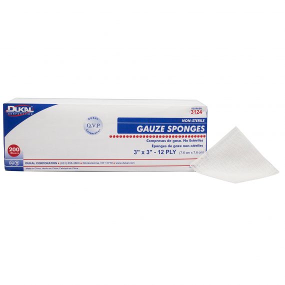 SPONGE, GAUZE 12PLY N/S 3"X3"(200/BG)
