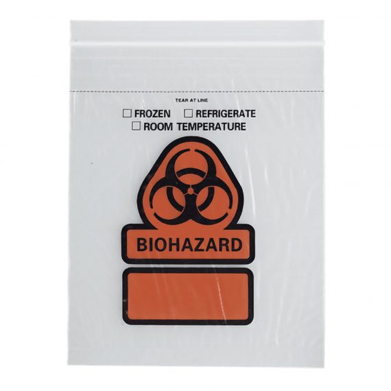 BAG, RECLOS BIOHAZ W/SCORELINE6X9 (100/PK) RDPLAS