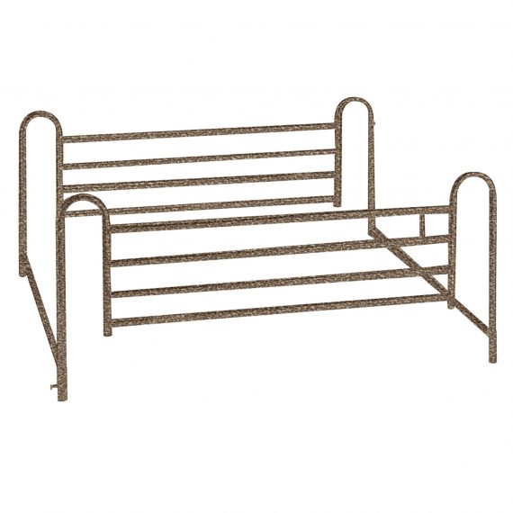 BED RAIL, FULL BRN VEIN 4BARDRVMED