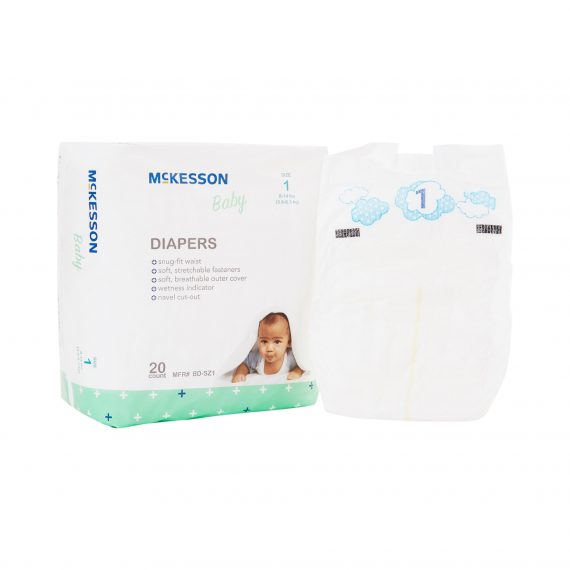 DIAPER, BABY SZ1 8-14 LBS (20/BG 6BG/CS)