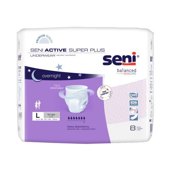 UNDERWEAR, INCONT ACTIVE SUPER+ LG 39"-53" (8/PK 4PK/CS)