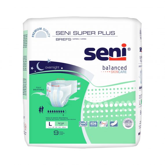 BRIEF, INCONT SENI SUPER PLUSLG 45"-59" (9/PK 4PK/CS)
