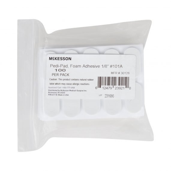 PEDI-PAD, FOAM WHT #101-A-1/8"1/8" (100/PK 10PK/CS)