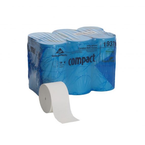 TISSUE, TOILET COMPACT CORELESS (18RL/CS) GEORGP