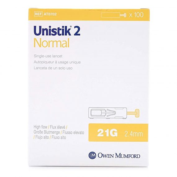 LANCET, DEVICE UNISTIK NORMAL23GX1.8MM (100/BX)