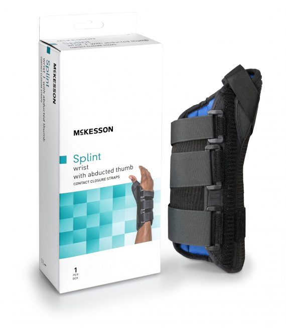 WRIST SPLINT, W/ABDUCTED THUMBLT MED 8"