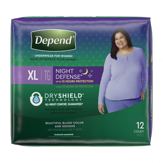 UNDERWEAR, INCONT NIGHT DEFENSE WMN XLG (12/PK 2PK/CS)