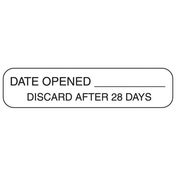 LABEL, DATE OPENED DISCARD AFTER 28 DAYS (1000/PK) HLTHLG
