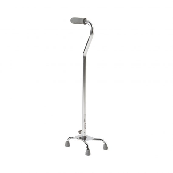 CANE, QUAD/SM BASE ALUM CHROME(4/CS)