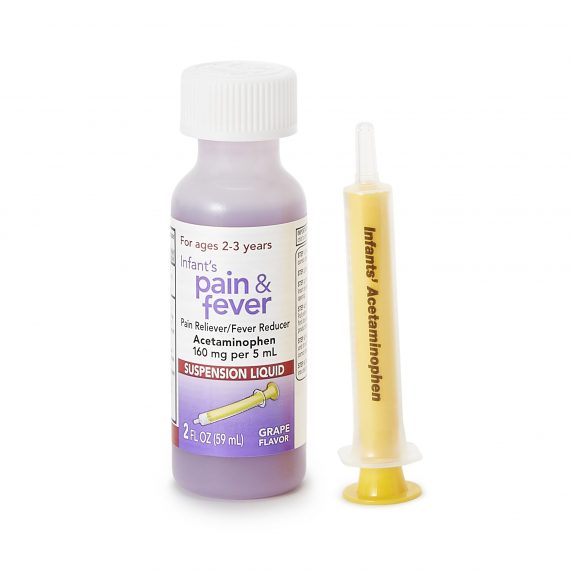 PAIN RELIEF, SUSP SM INF GRAPE160MG/5ML 2OZ