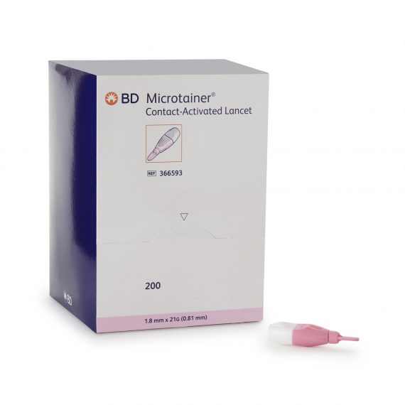 LANCET, CONT-ACT PNK 21GX1.8MM(200/PK 10PK/CS) BD