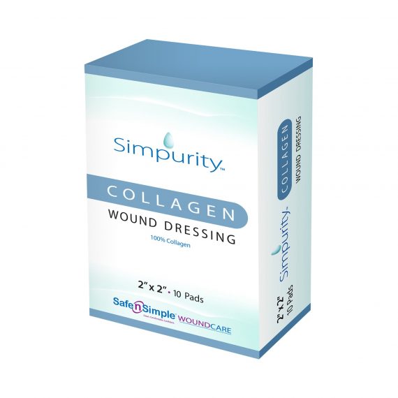 PAD, COLLAGEN SIMPURITY WOUNDDRSG 2"X2" (10/BX)      SIMPLE