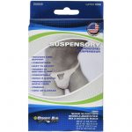 SUSPENSORY, W/ELAS BAND LG WHTSCOTSP