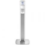 DISPENSER, SANITIZER FLOOR STAND ES8 WHT W/SILVER PANEL