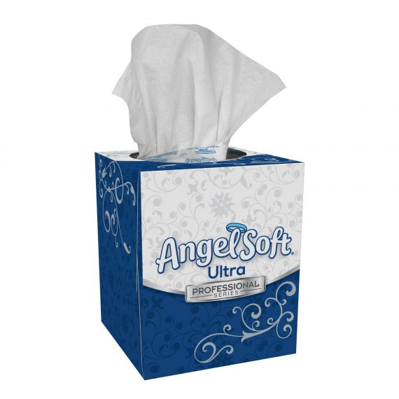 TISSUE, FACIAL ANGEL SOFT ULTRA PS 2PLY CUBE (96/BX 36BX/CS)