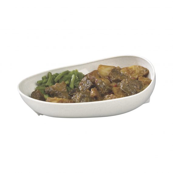 DISH, PT SCOOPER W/NON-SKID BASE SANDSTONE MADDAK