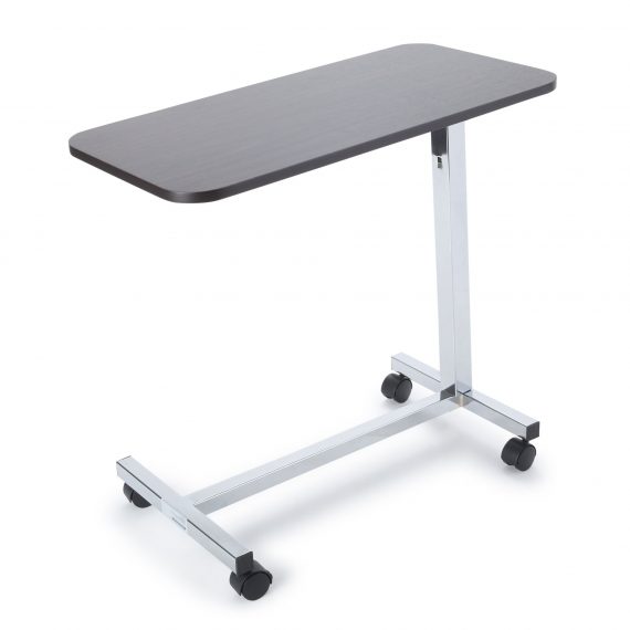 TABLE, OVERBED H-BASE WALNUT CHROME MGM81