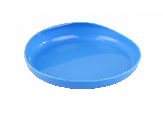 PLATE, SCOOP FLAT BOTTOM PLASBLU 6 3/4" FABENT
