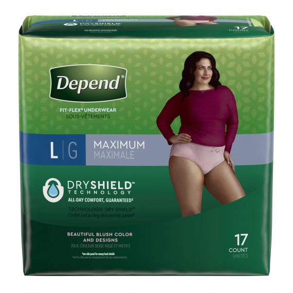 UNDERWEAR, DEPEND MAX ABSRB WMN LG (17/PK 2PK/CS)