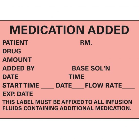LABEL, MEDICATION ADDED (1000/RL) PROFTP