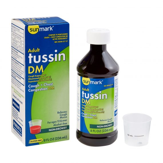 TUSSIN DM, SYRUP ALCOHOL FREE100-10MG/5ML 8OZ