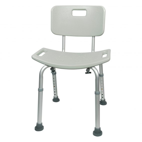 BENCH, BATH W/BACK ALUM FRAME300LBS