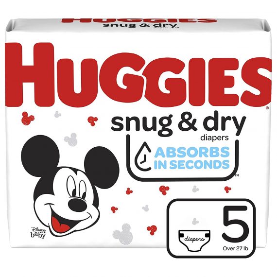 DIAPER, HUGGIES SNUG & DRY JUMBO PK SZ5 (22/PK 4PK/CS)