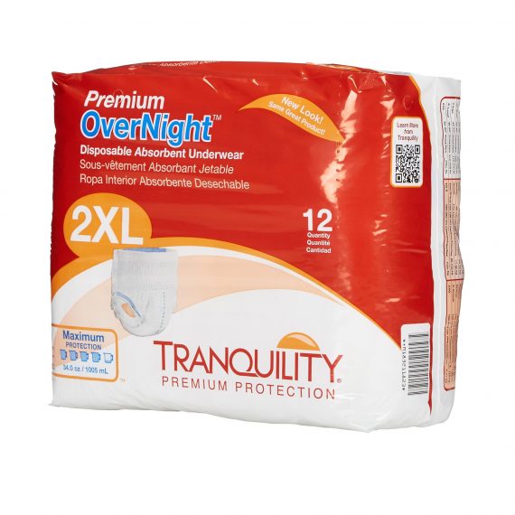 UNDERWEAR, PREM TRANQ DISP 2XLG (12/BG 4BG/CS)        PBE