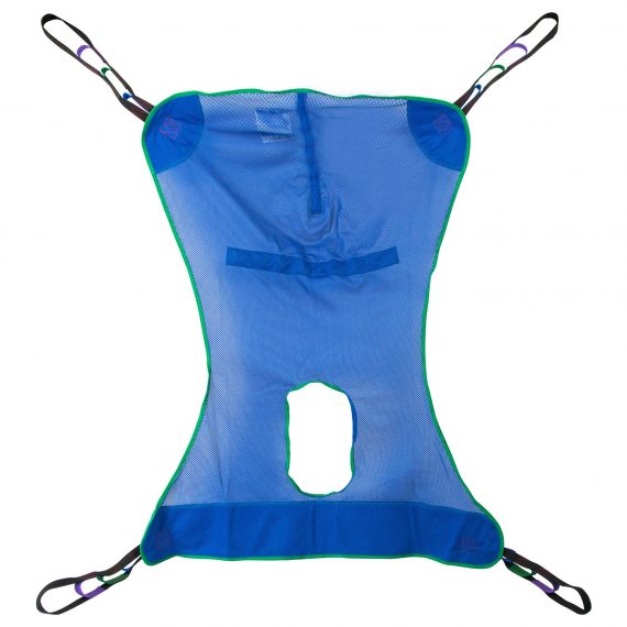 SLING, PT LIFT FULL BODY COMMODE MESH MED 600LB (12/CS)