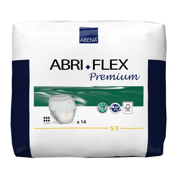 UNDERWEAR, INCONT ABRI-FLEX PREM SZ1 SM 1400ML (14/BG 6BG/CS
