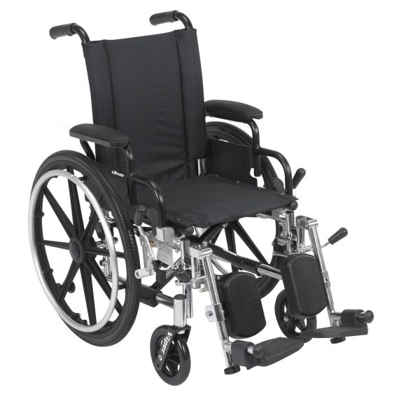 WHEELCHAIR, VIPER FLIP BCK DSKARM BLK 14" (1/CS) DRVMED